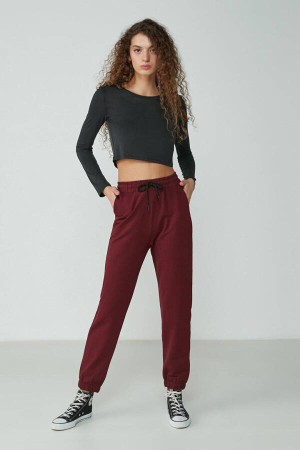 Basic Jogger Sweatpants 734 Burgundy - 2