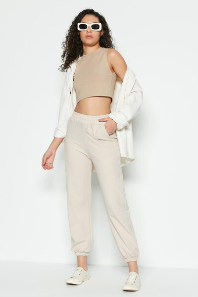 Basic Jogger Sweatpants 802 Cream - 2