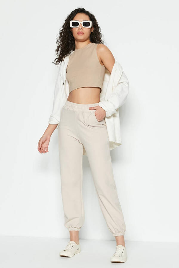 Basic Jogger Sweatpants 802 Cream - 2