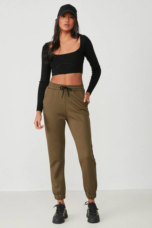 Basic Jogger Sweatpants 802 Khaki - 3