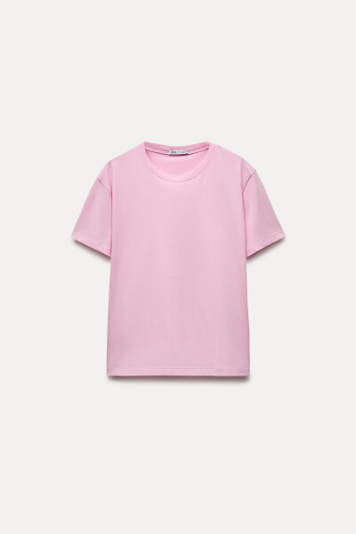 BASIC KOTON T-SHIRT - Pembe - 3