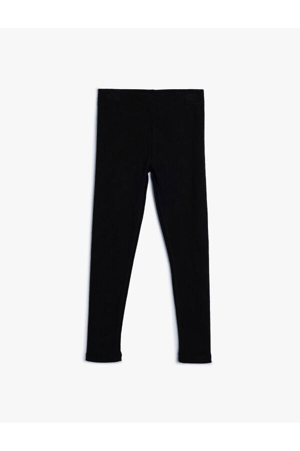 Basic leggings with elastic waistband. - 7