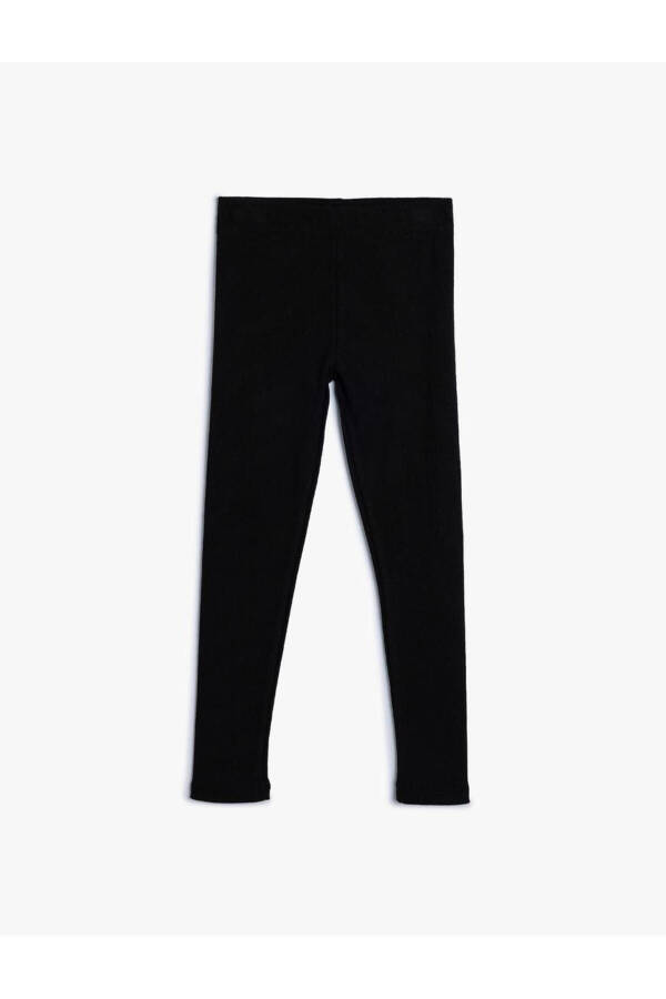 Basic leggings with elastic waistband. - 1