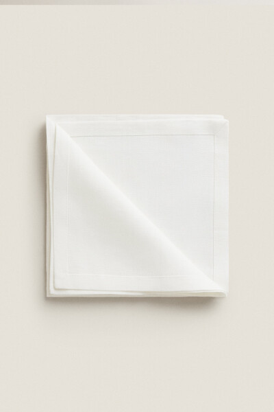 BASIC LINEN NAPKIN (2-PACK) Light Beige White - 7