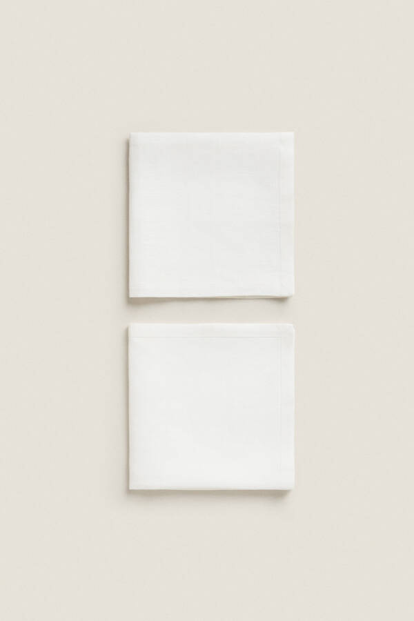 BASIC LINEN NAPKIN (2-PACK) Light Beige White - 9