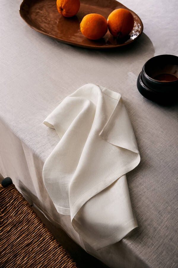 BASIC LINEN NAPKIN (2-PACK) Light Beige White - 6