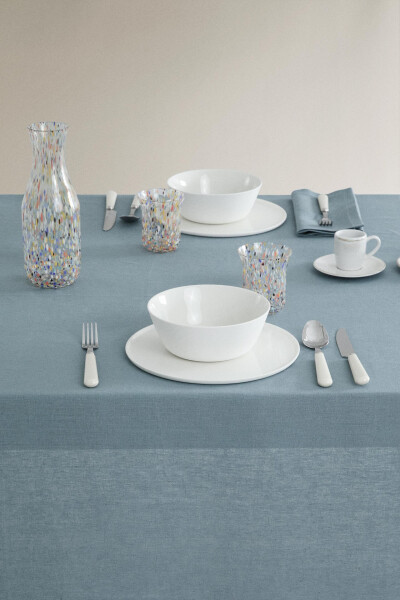 Basic linen tablecloth - Blue - 7