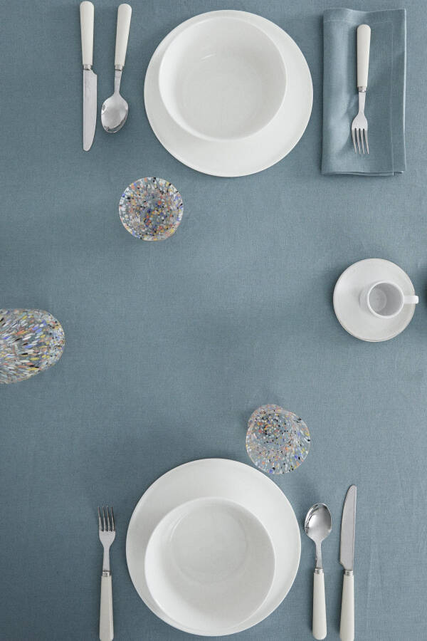 Basic linen tablecloth - Blue - 9