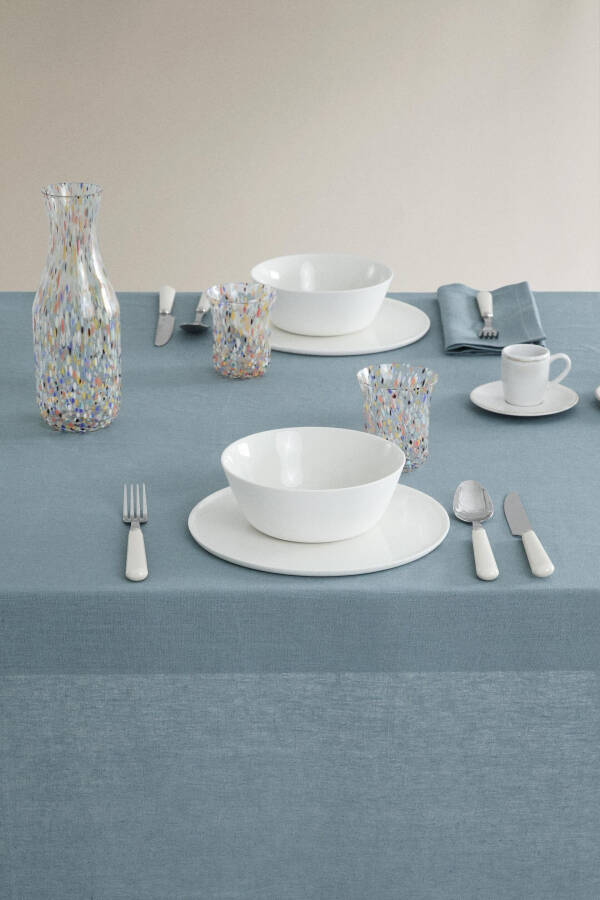 Basic linen tablecloth - Blue - 2