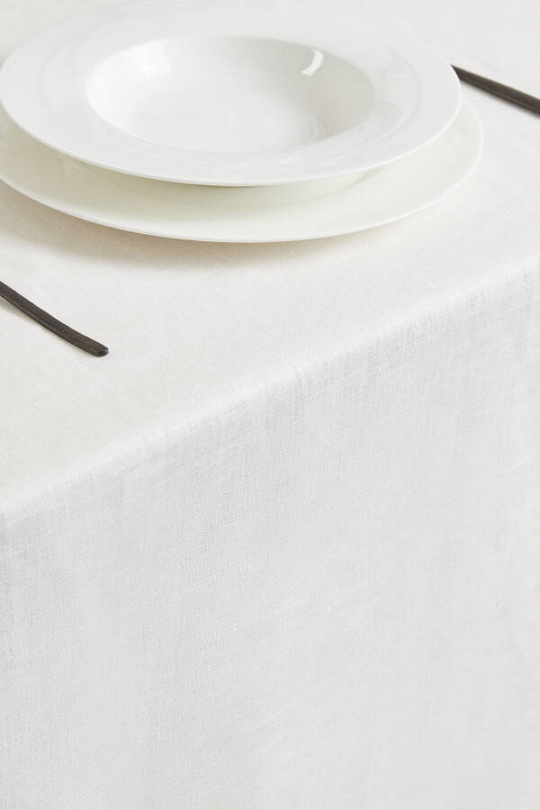 Basic linen tablecloth - White - 10