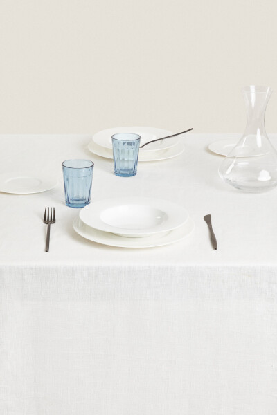 Basic linen tablecloth - White - 2