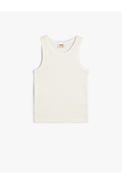 Basic Sleeveless Ribbed Cotton Tank Top - 4