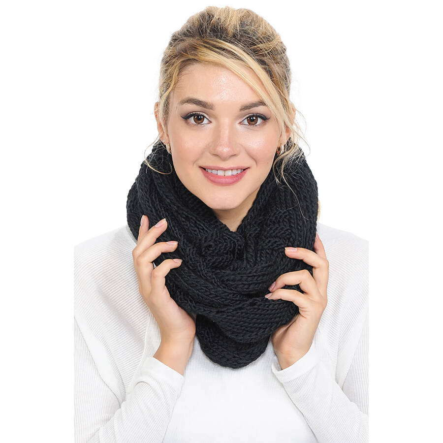 Basico Winter Infinity Scarf for women Warm Knitted Circle Loop Various Colors Neck Warmer - 2