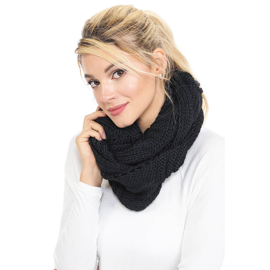 Basico Winter Infinity Scarf for women Warm Knitted Circle Loop Various Colors Neck Warmer - 3