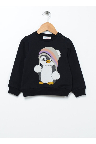 Baskılı Bebek Siyah Sweatshirt 22fwg-58 - 3