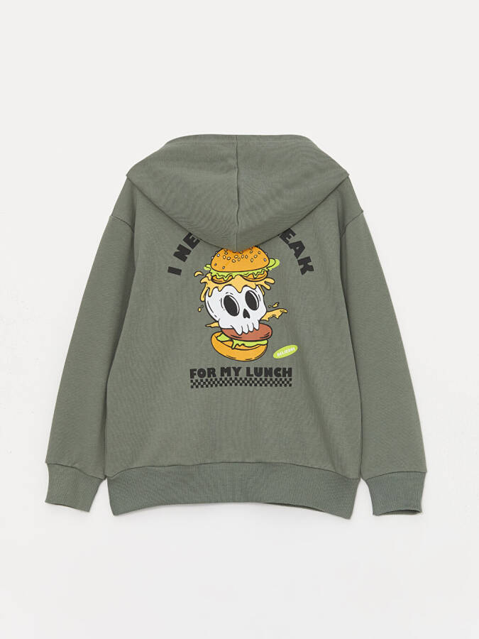 Baskılı Uzun Kollu Erkek Çocuk Hoodie - 19