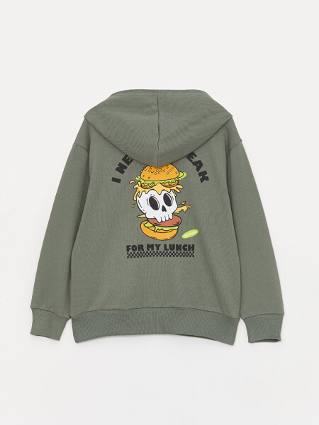 Baskılı Uzun Kollu Erkek Çocuk Hoodie - 5