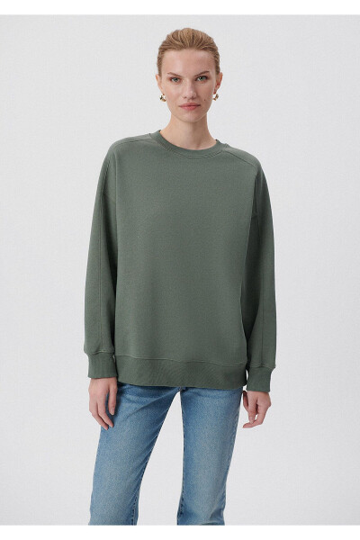 Baskılı Yeşil Sweatshirt 1s10015-70123 - 3