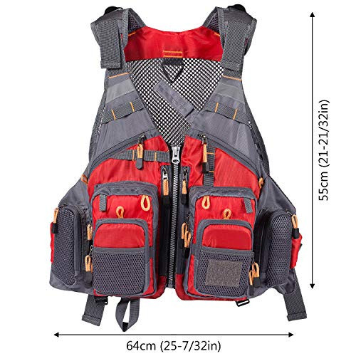 BASSDASH Strap Fishing Vest Adjustable for Men and Women, for Fly Bass Fishing and Outdoor Activities - 9