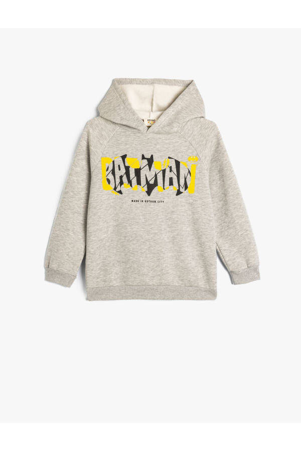 Batman Kapşonlu Sweatshirt Lisanslı Uzun Kollu Şardonlu - 4