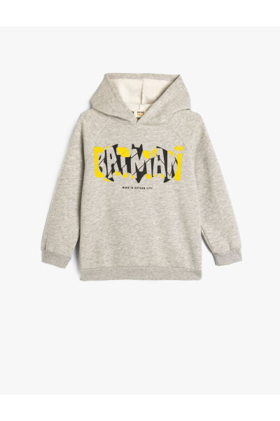 Batman Kapşonlu Sweatshirt Lisanslı Uzun Kollu Şardonlu - 1