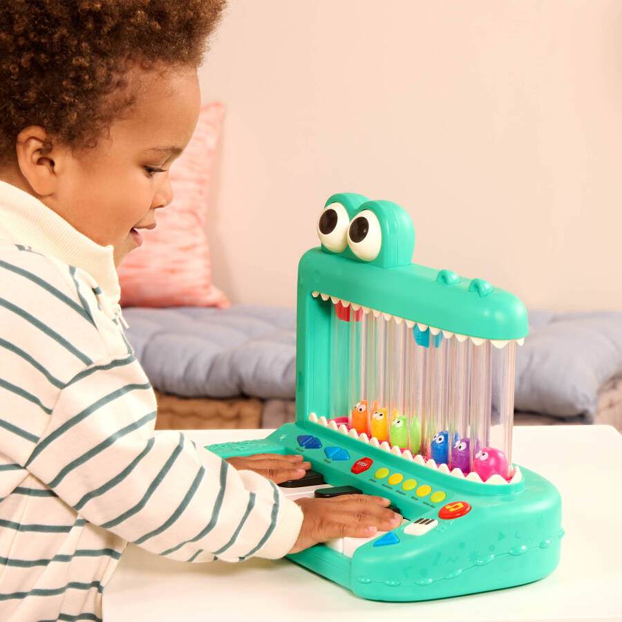 Battat Croco Pop Piano Toy Keyboard with Songs Sounds Lights, Baby and Toddler Toys - 13