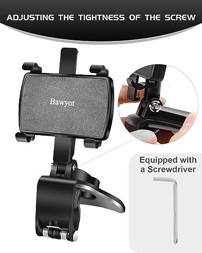 Bawyot Car Phone Holder for Dashboard 360 Degree Rotation Multifunctional One Hand Operation Clip Design Phone Mount Compatible with 4-7 inch Smartphones - 6