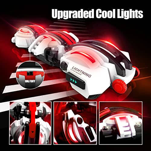 BAZADER RC Cars with LED Lights - Remote Control Car Snake 360° Roll Toys, Birthday for Kids Age 7 8 9 10 11+ Year Old, 2 Batteries 60+min, Indoor/Outdoor Toys for 6-12 yr Teen Boys - 3