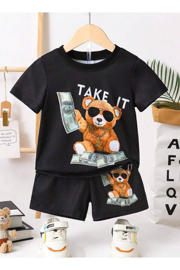 Bear New Printed Shorts Set for 4 to 13 Years Old - 2