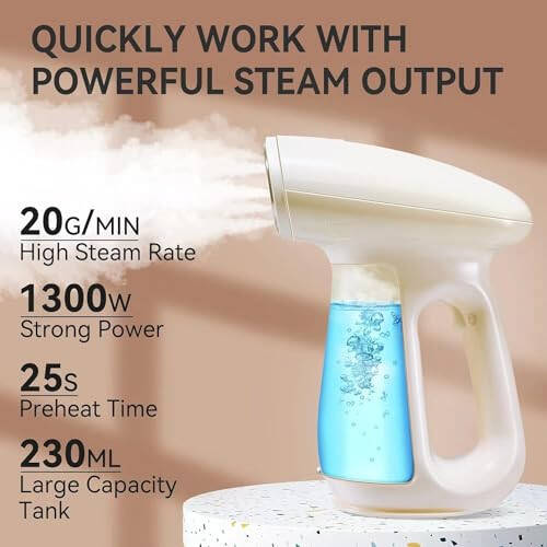 Bear Steamer for Clothes, Handheld Clothes Steamer, 1300W Strong Power Garment Steamer with 230ml Tank, Fast Heat-up, Auto-Off, Steam Iron Fabric Wrinkle Remover with Brush for Home and Travel - 2