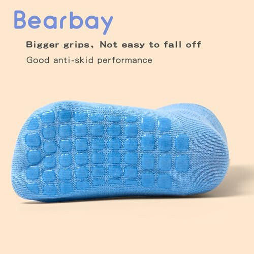 Bearbay Baby Ankle Socks with Grippers (9 Pair) for 6 months-7 years old Ankle Socks for Infant Toddler Boy Girl - 35