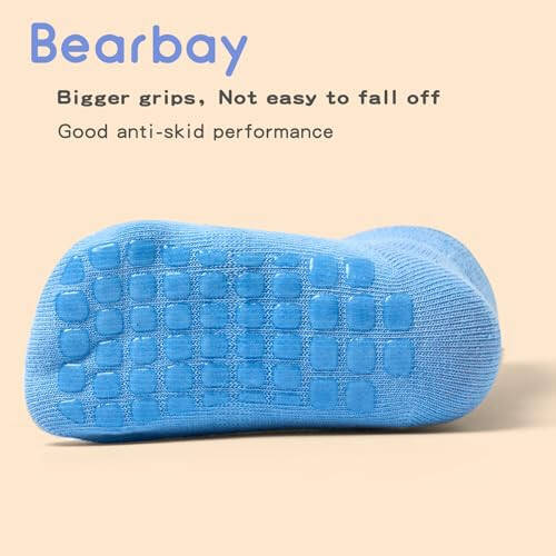 Bearbay Bebek Ayak Bileği Çorapları Kaydırmaz Tabanlı (9 Çift) 6 Aylık - 7 Yaş Bebek Çorapları Erkek Kız - 35