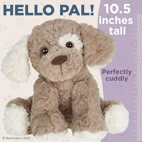 Bearington Beige and Brown Dog 11 Inch Stuffed Dog - Puppy Stuffed Animal - Plush Dog - 9