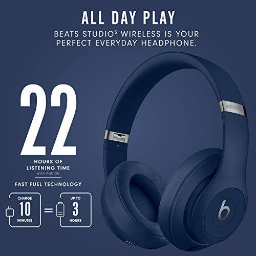 Beats Studio3 Wireless Gürültü Önleyici Kulak Üstü Kulaklık - Apple W1 Kulaklık Çipi, Sınıf 1 Bluetooth, 22 Saat Dinleme Süresi, Dahili Mikrofon - Mavi - 4