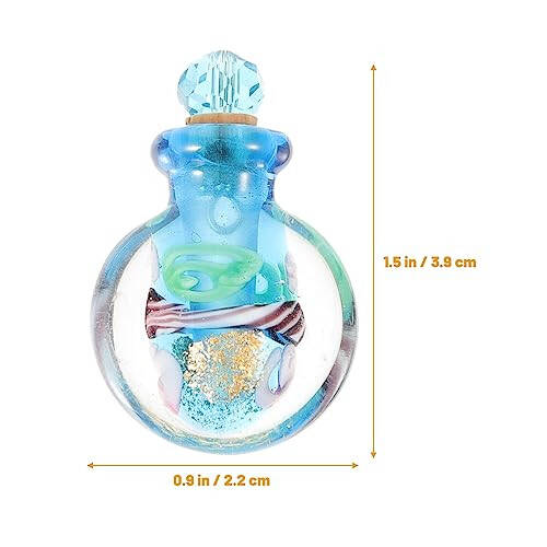 Beaupretty Glass Diffuser Glass Oil Diffuser Pendant Glass Perfume Bottle Pendant Glass Oil Bottle Charms Refillable Car Air Freshener Glass Perfume Diffuser Pendant Oblate Simple Decoration - 6