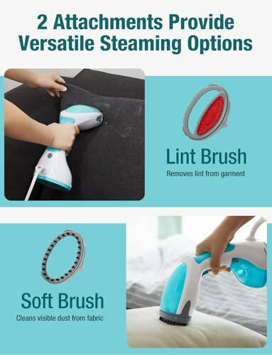 BEAUTURAL Steamer for Clothes, Portable Handheld Garment Fabric Wrinkles Remover, 30-Second Fast Heat-up, Auto-Off, Large Detachable Water Tank - 5