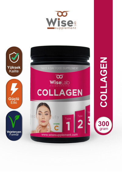 Beauty Collagen Powder 3 Types of Collagen Type 1, Type 2, Type 3 Vitamin C 300gr - 1