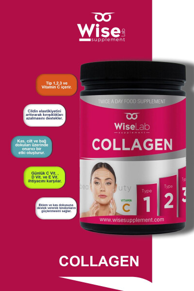 Beauty Collagen Powder 3 Types of Collagen Type 1, Type 2, Type 3 Vitamin C 300gr - 2