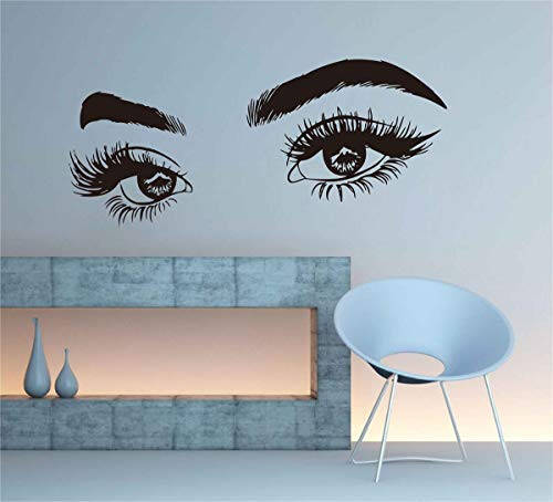 Beauty Salon Eyelashes Quote Wall Decal Stickers Make Up Eye Store Home Decor Murals AD15 (Black) - 4