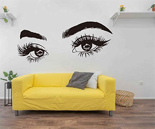 Beauty Salon Eyelashes Quote Wall Decal Stickers Make Up Eye Store Home Decor Murals AD15 (Black) - 5