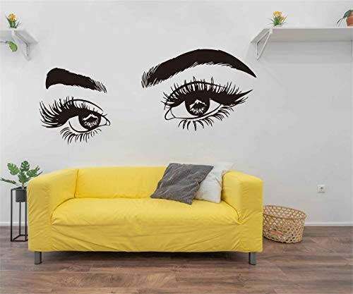 Beauty Salon Eyelashes Quote Wall Decal Stickers Make Up Eye Store Home Decor Murals AD15 (Black) - 5