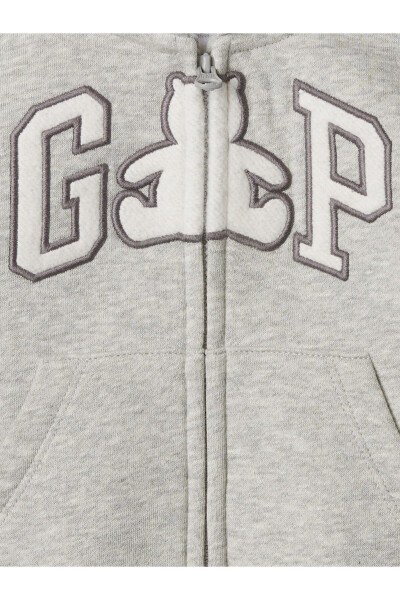 Bebek Gri Gap Logo Vintage Fermuarlı Sweatshirt - 2