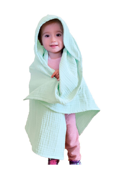 Bebek Havlu ve Kese Seti - %100 Organik Muslin Banyo Kese ve Havlu Seti - 4