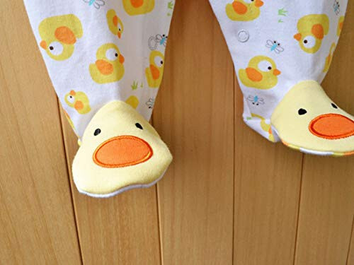 Bebek Tek Parça Romper Yumuşak Pamuklu Pijama Ayaklı Zıbın 0-12 Ay Bebek İçin - 35