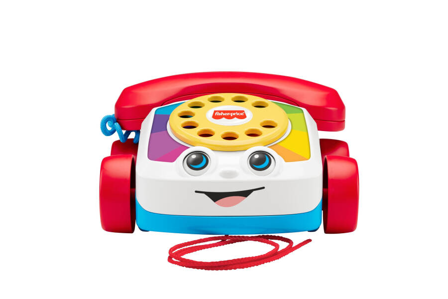 Bebek ve yürümeye başlayan çocuklar için döner kadranlı Fisher-Price Çıtır Telefon Çekme Oyuncak Telefon, 12+ ay - 4