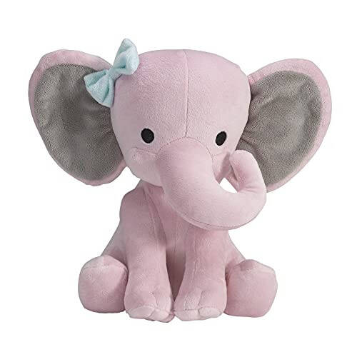 Bedtime Originals Twinkle Toes Pink Elephant Plush, Hazel, 1 Count (Pack of 1) - 7