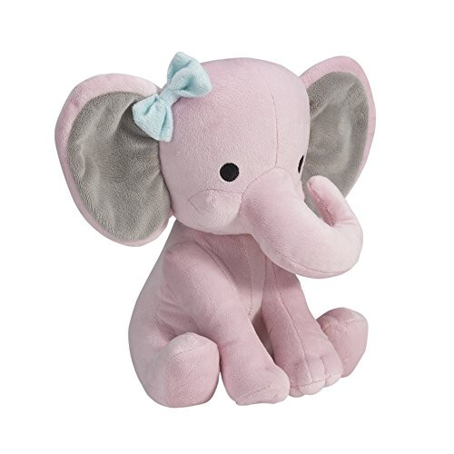 Bedtime Originals Twinkle Toes Pink Elephant Plush, Hazel, 1 Count (Pack of 1) - 8