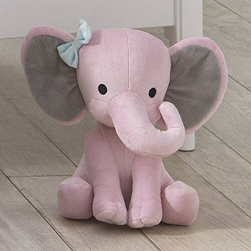 Bedtime Originals Twinkle Toes Pink Elephant Plush, Hazel, 1 Count (Pack of 1) - 9