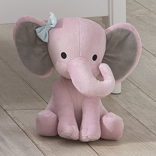 Bedtime Originals Twinkle Toes Pink Elephant Plush, Hazel, 1 Count (Pack of 1) - 6