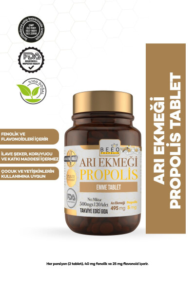 Bee'o Up Arı Ekmeği Propolis Emme Tableti 500mgx120 Adet - 1